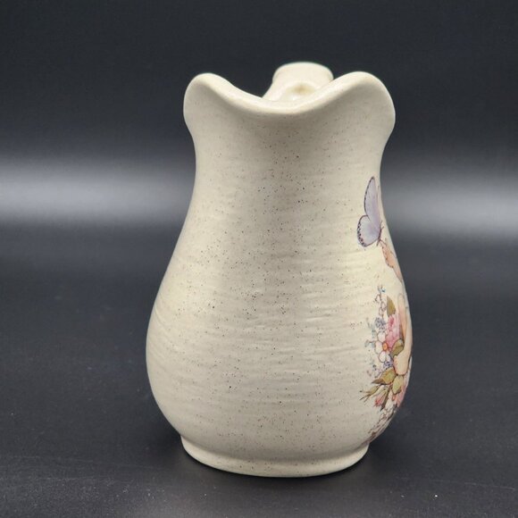 Arnel's Ceramic Creamer Speckled Baby Angle Butterfly Flowers Vintage - Picture 8 of 10